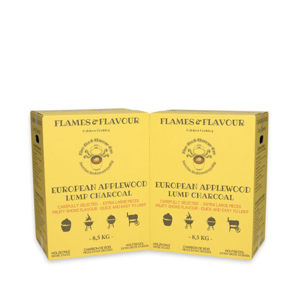 Europees Appelhout Houtskool (17 KG) van Flames & Flavour
